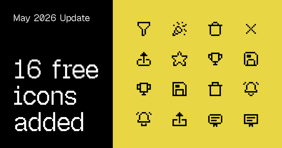 16 New Free Icons — May 2026 Update