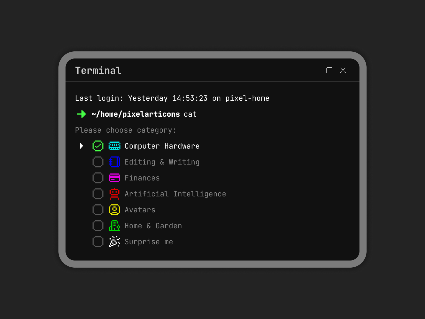 Pixelarticons design example 9